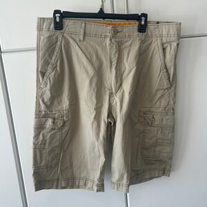 Wear First Mens Khaki Tan E-Band WF Flex Cargo Shorts Ripstop Size 36